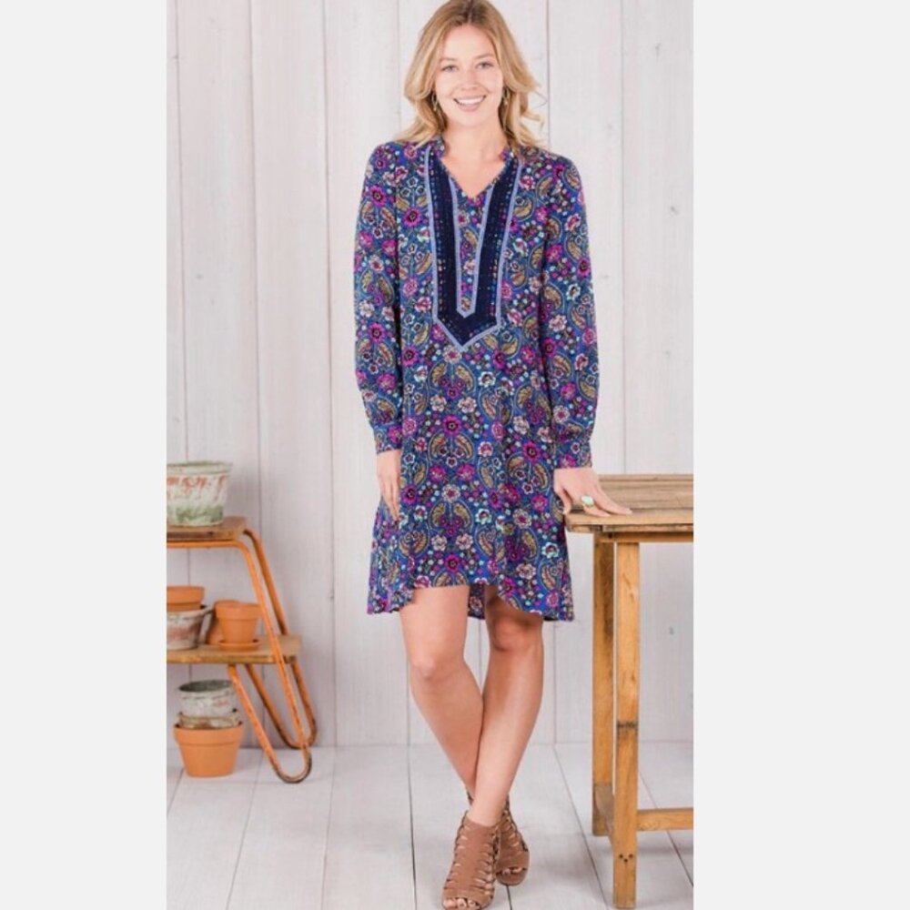 Matilda Jane Dress Large Thoughts and Dreams Floral Multi Colored Boho - Picture 2 of 10
